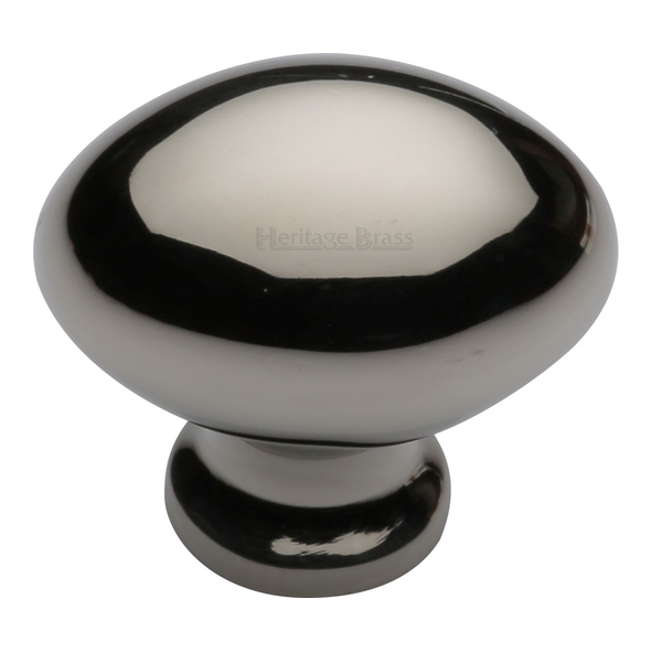 C114 32-PNF • 32 x 15 x 28mm • Polished Nickel • Heritage Brass Oval Cabinet Knob